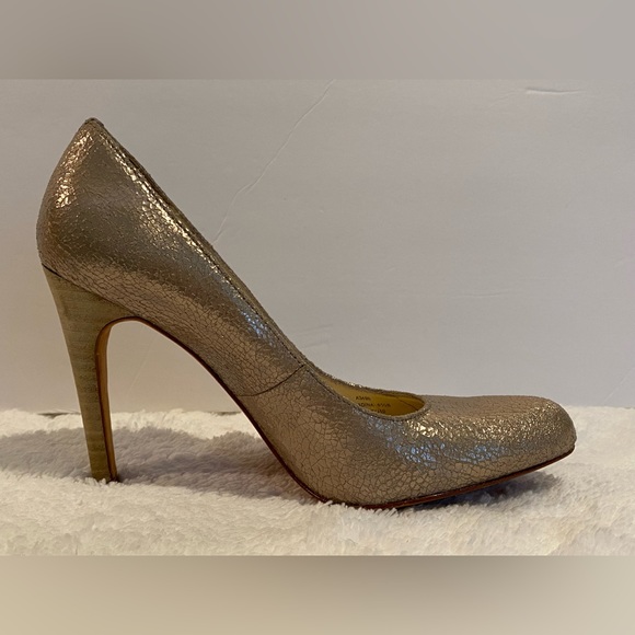 COACH Adina Crackled Leather Champagne Pump Heel Size 6.5 - Picture 10 of 13